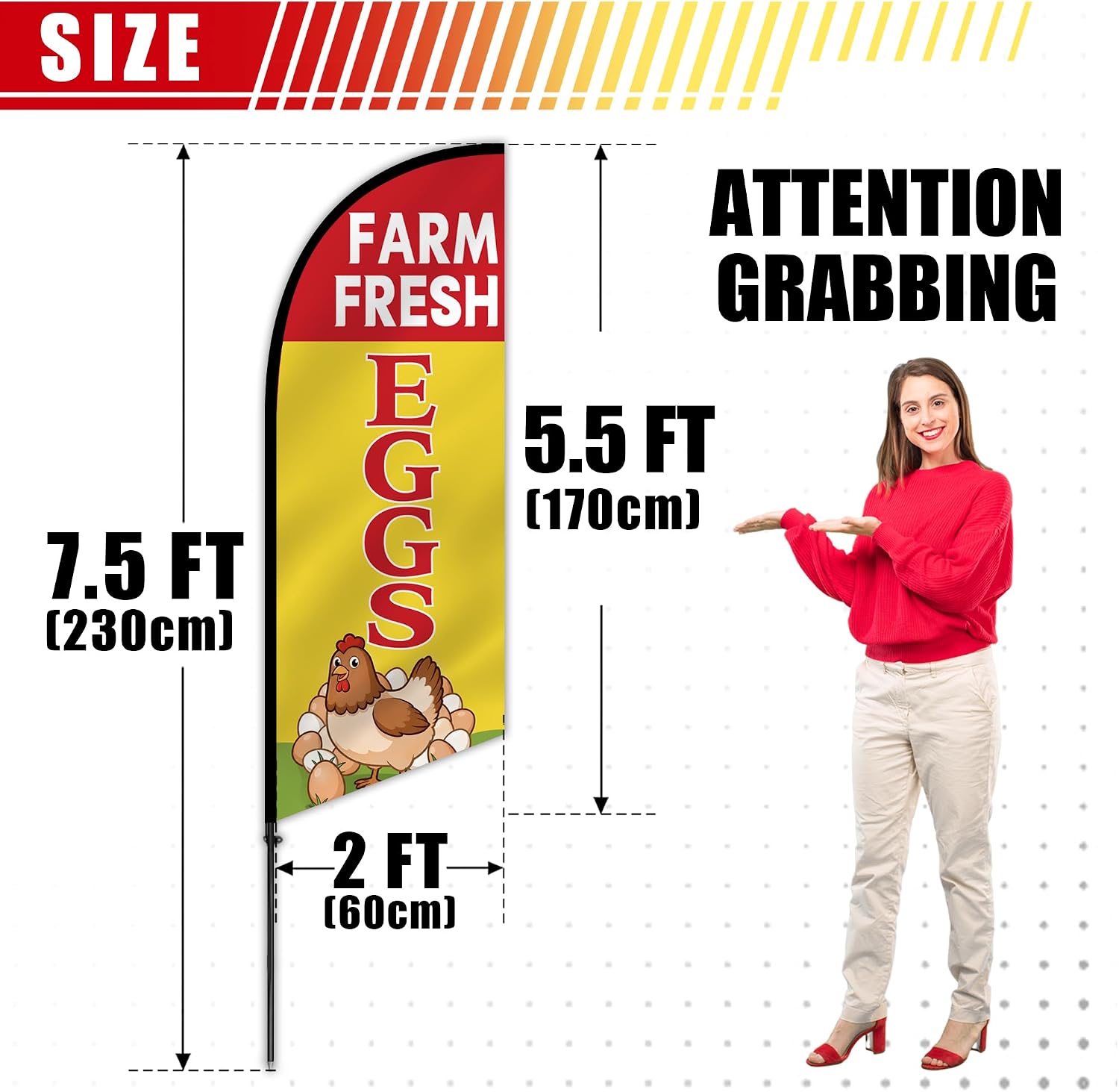 Farm Fresh Eggs Feather Flag