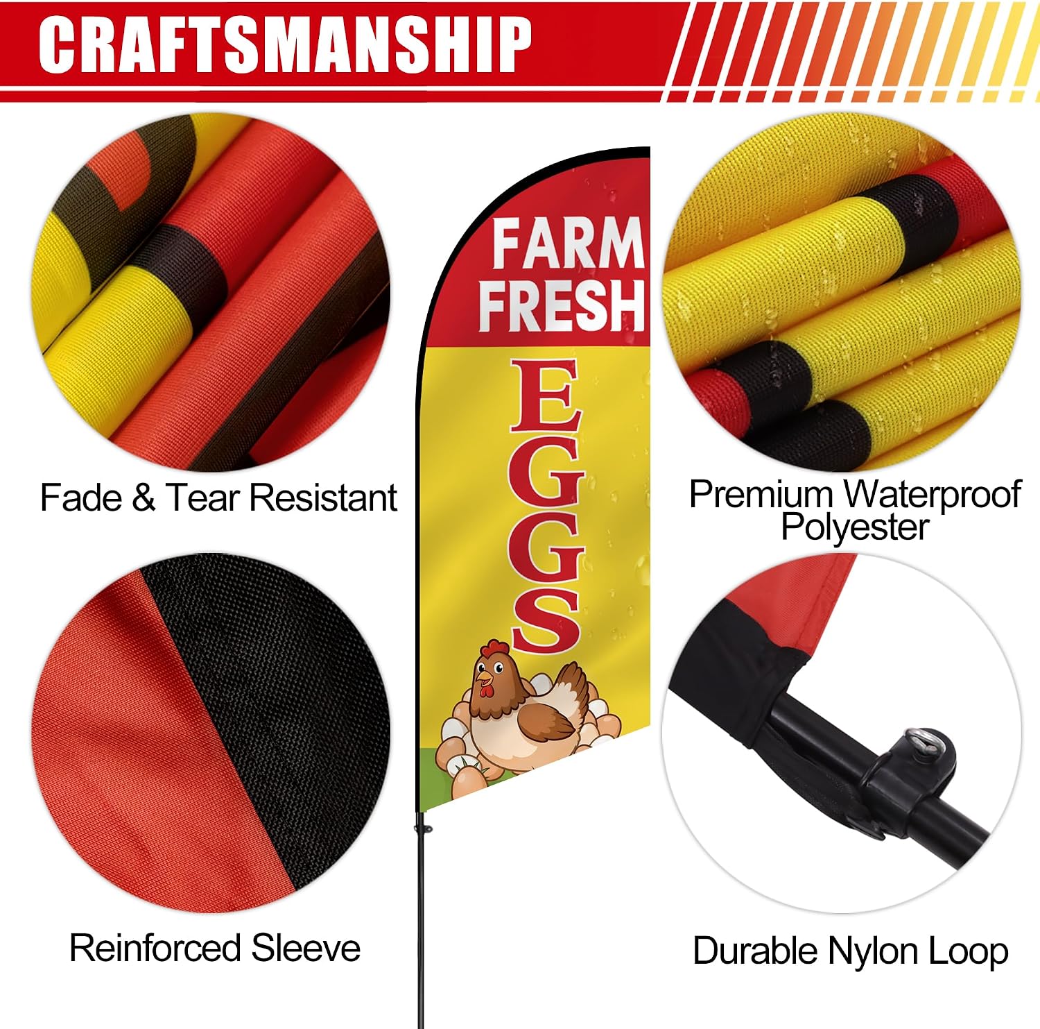 Farm Fresh Eggs Feather Flag