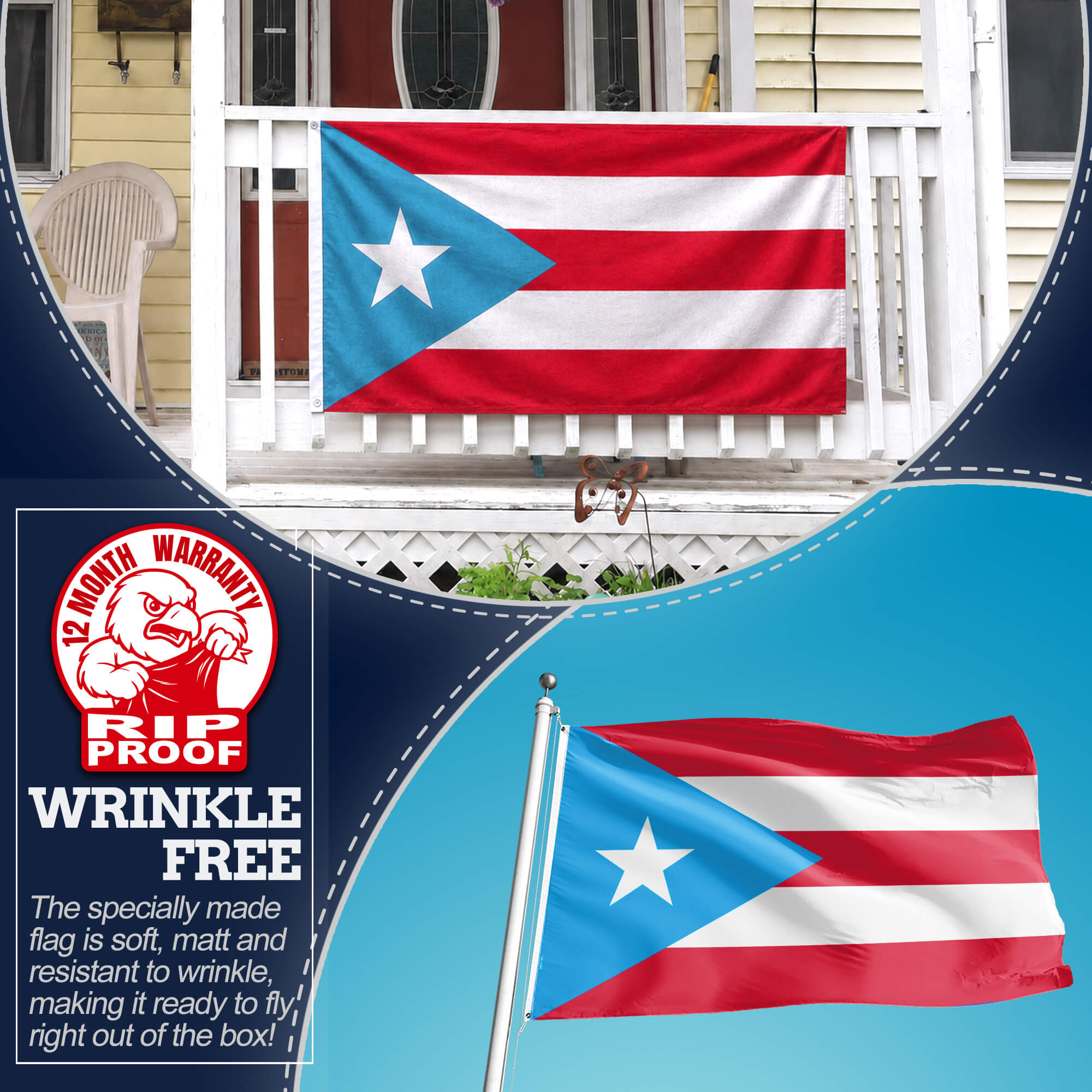 Light Blue Puerto Rico Flag