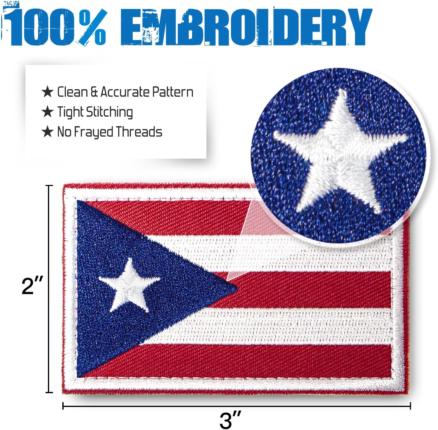 Tactical Puerto Rico Flag Embroidered Patches