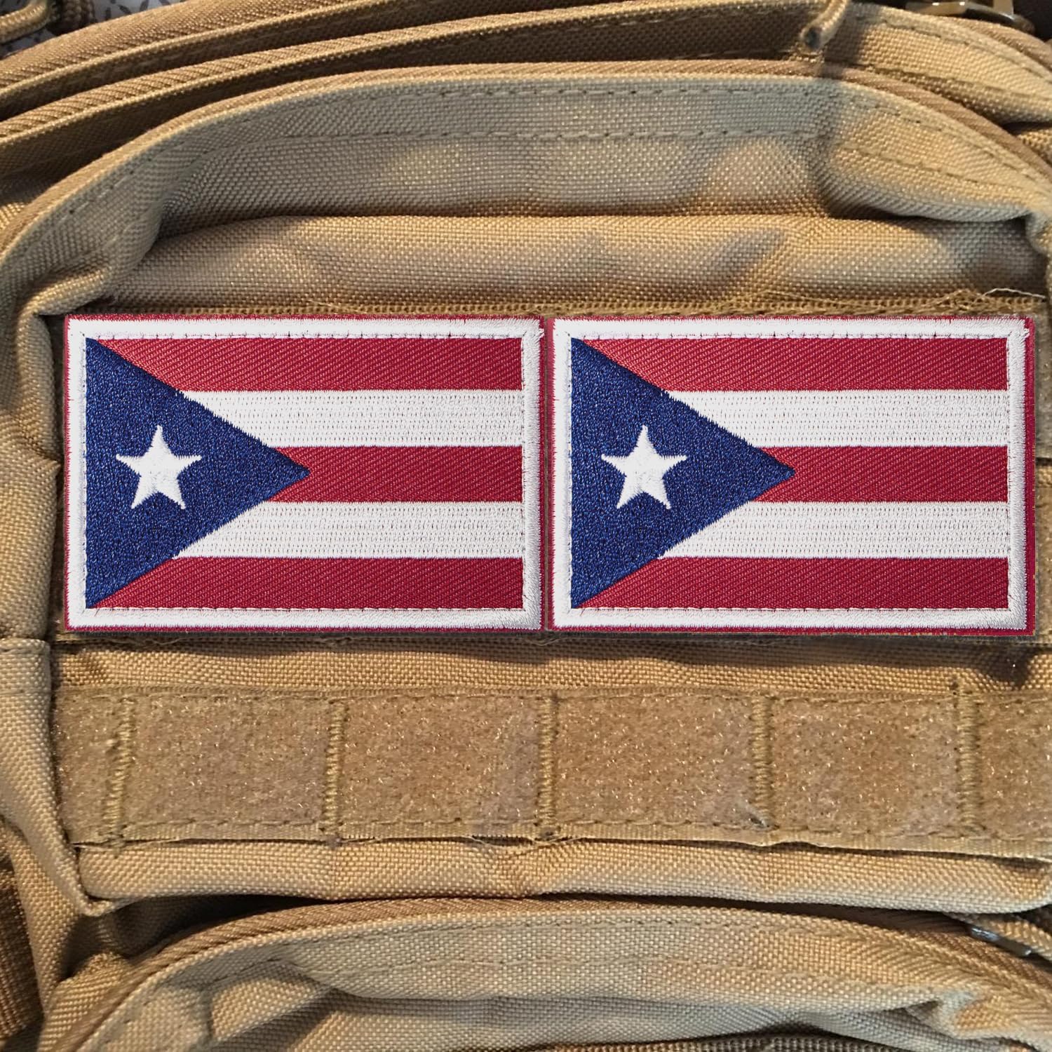 Tactical Puerto Rico Flag Embroidered Patches