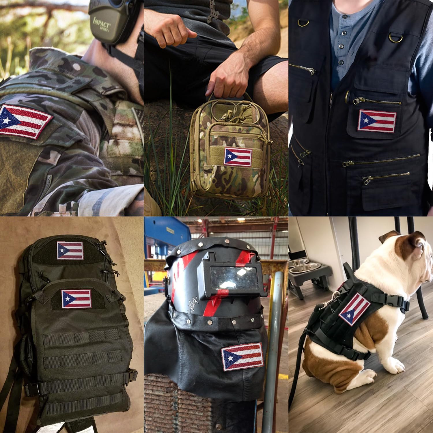 Tactical Puerto Rico Flag Embroidered Patches