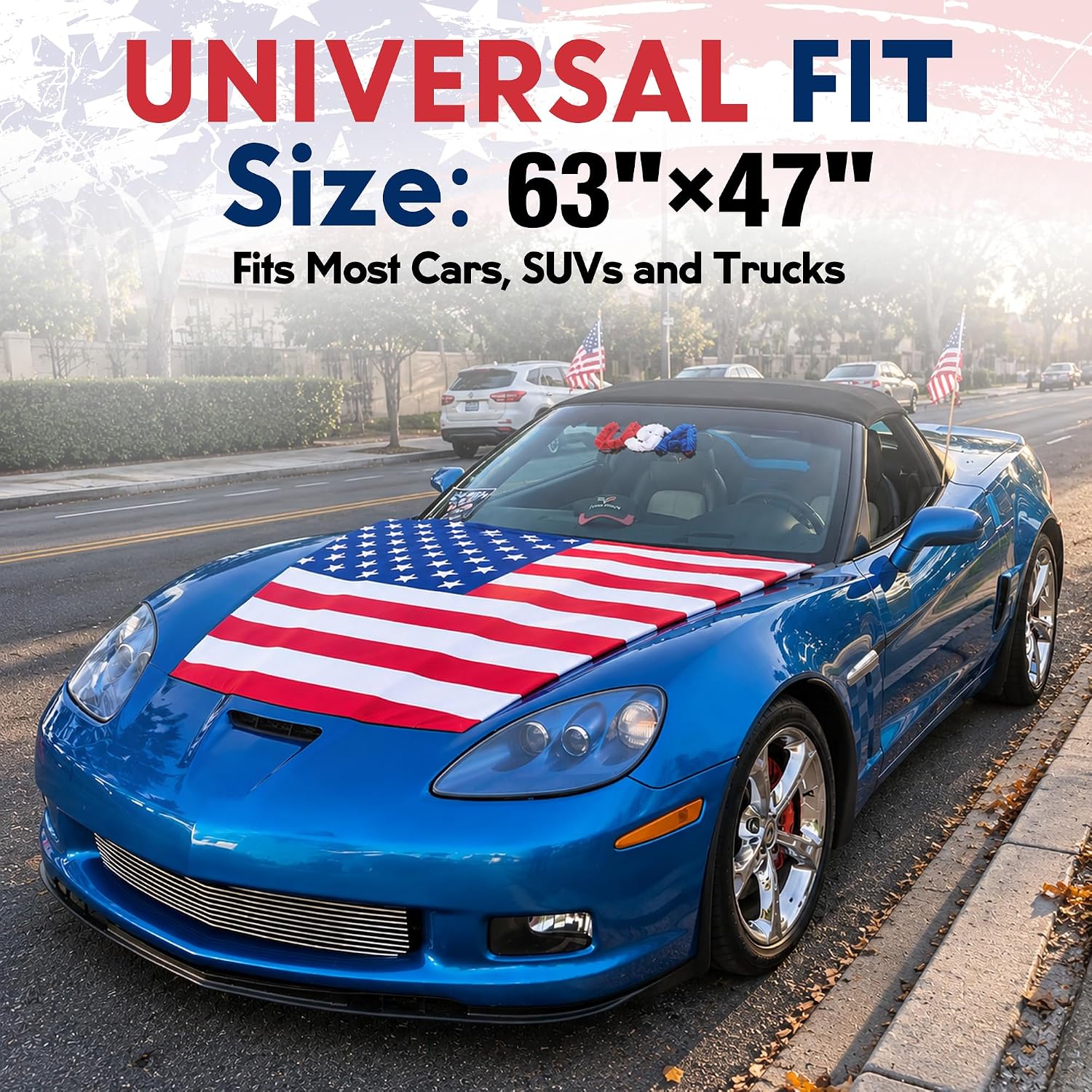 American Flag Car Hood Cover