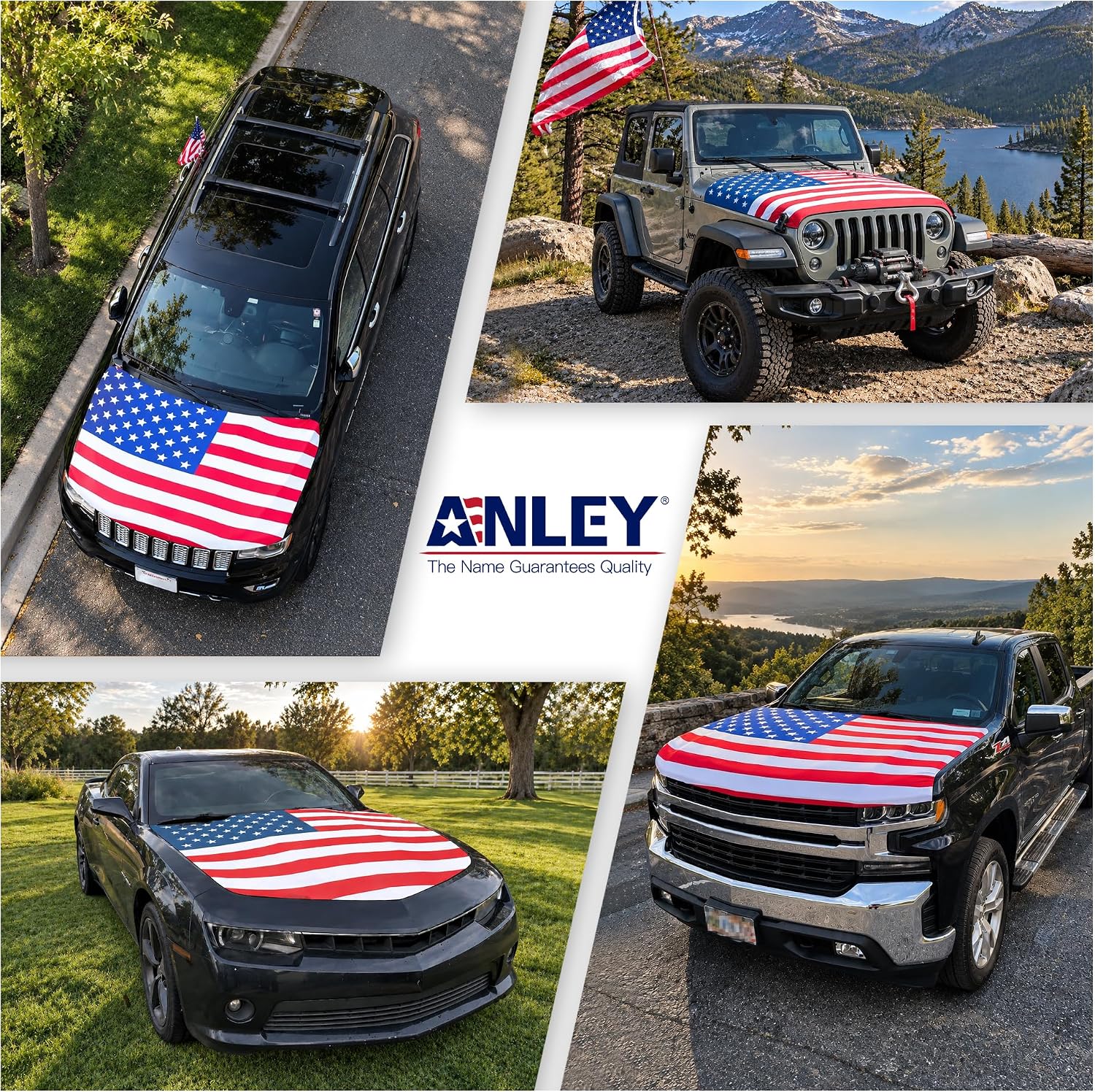 American Flag Car Hood Cover