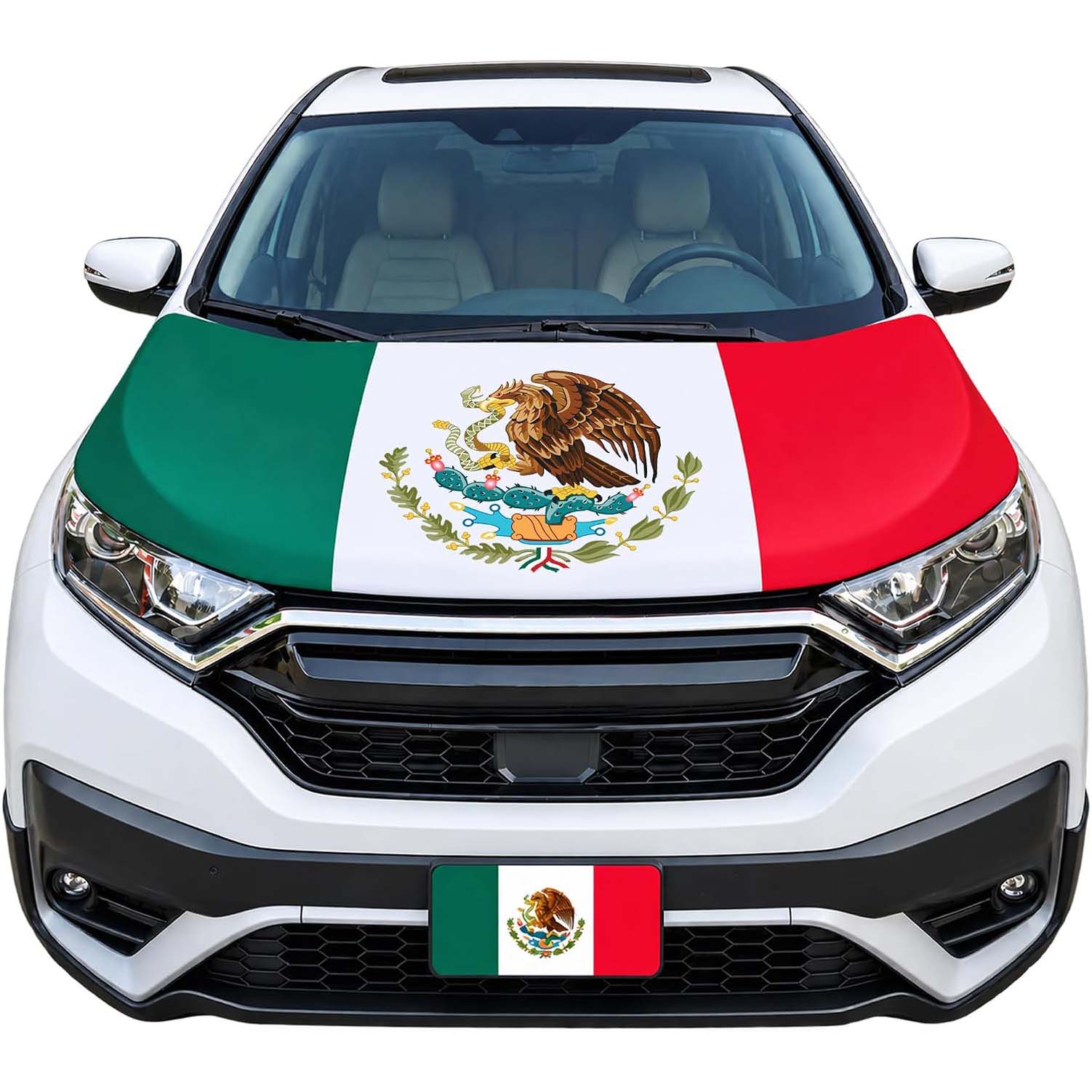 Mexican Flag Car Hood Cover
