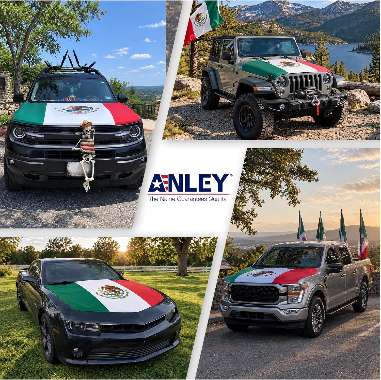 Mexican Flag Car Hood Cover
